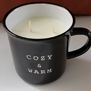 Black Cozy & Warm Candle Mug